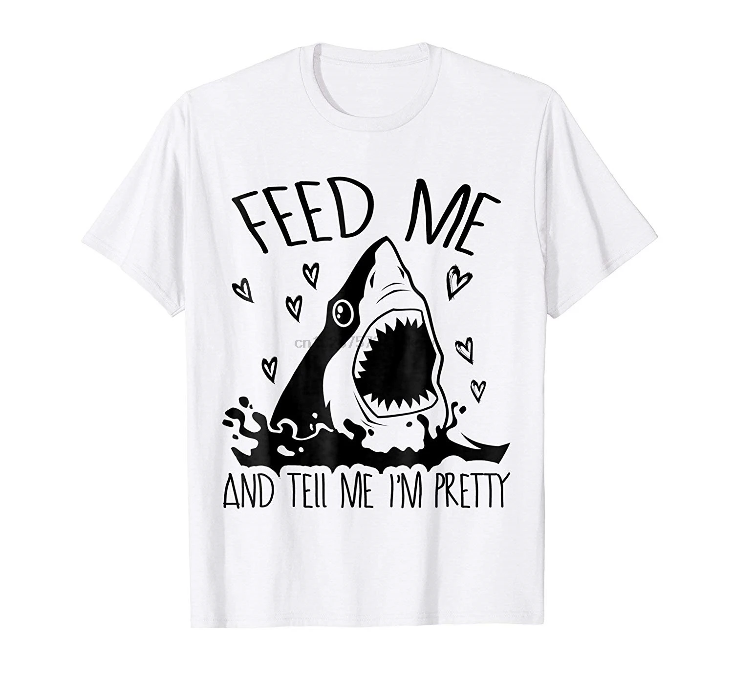 Модная мужская футболка Акула кормит меня и скажите мне я м красивая