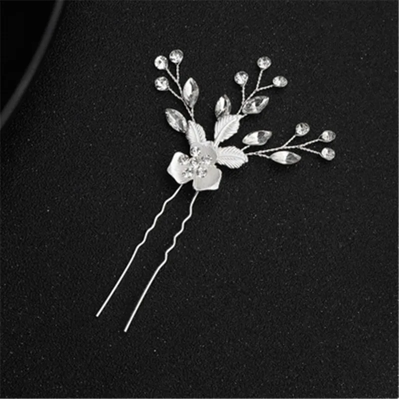 Золотая Расческа для невесты стразы свадебные аксессуары зажим волос Серебряный