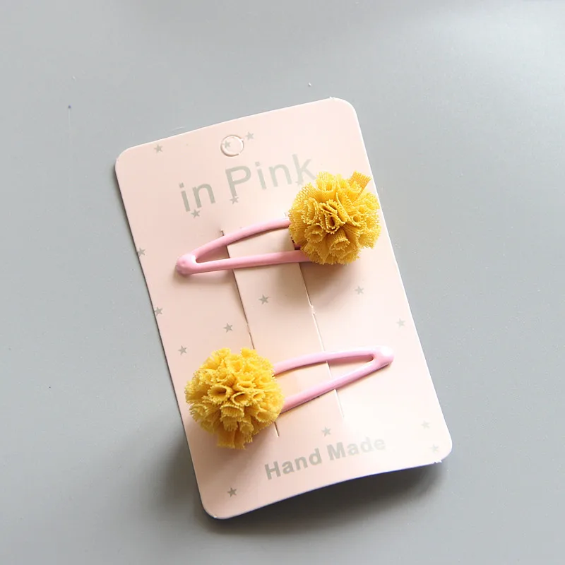 2 шт. милые заколки для волос с помпонами маленьких девочек эластичная лента