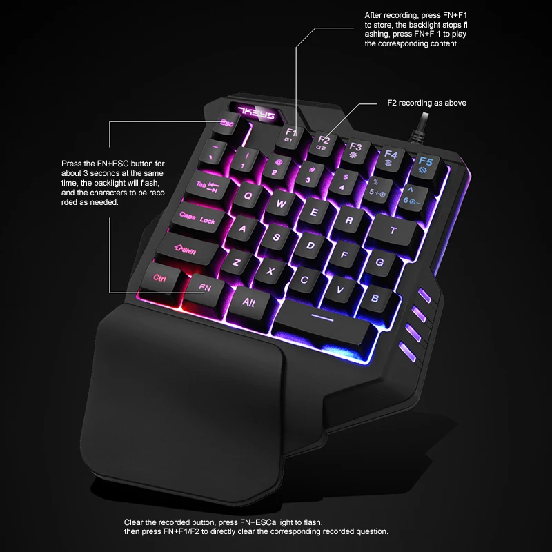 Игровая механическая мини клавиатура для ПК PS4 Xbox геймеров RGB подсветка