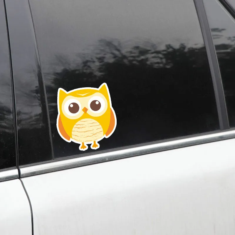Ebdeckle милый желтый маленькая сова мотоцикл для Авто/бампер/окно/наклейка на стену