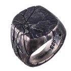 Ретро Творческий нерегулярные рок трещина кольцо для Для мужчин геометрический дизайн линии черный Цвет изысканные вечерние, ювелирное изделие, подарок