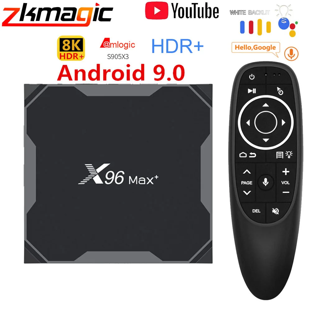 ТВ приставка X96 MAX Plus Android 9 0 Amlogic S905X3 четырехъядерный 8K Smart TV BOX 2 4/5G Wifi 4 Гб 64 ГБ 32