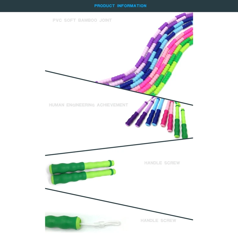 

Adjustable PVC Family Sports Jump Rope Children's Fancy Bamboo Non-slip Handle Hard Segmented Bead Skipping Rope