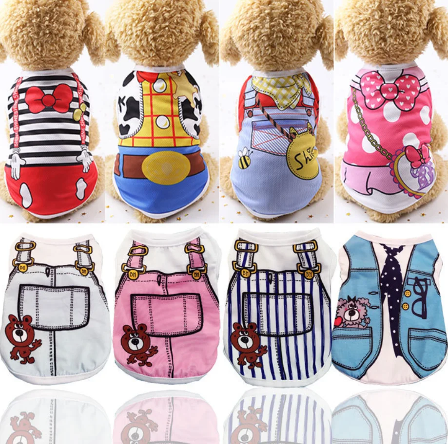 

Dog Clothes Puppy Jacket Pet Vest Dog Costume Pet Jumpsuit Chihuahua Pug T-shirt Puppy Summer Clothing For Cats Pet Accessories
