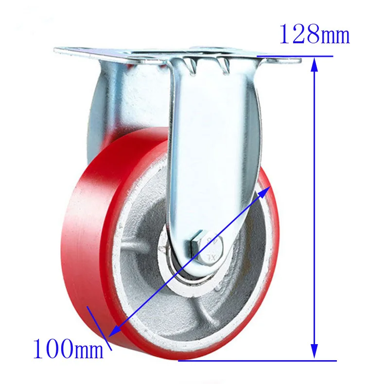 1 Pc Casters 4 Inch CaIron Core Pu Directional Wheel Medium-sized Iron Polyurethane Mute Wear-resistant Industrial Caster | Обустройство