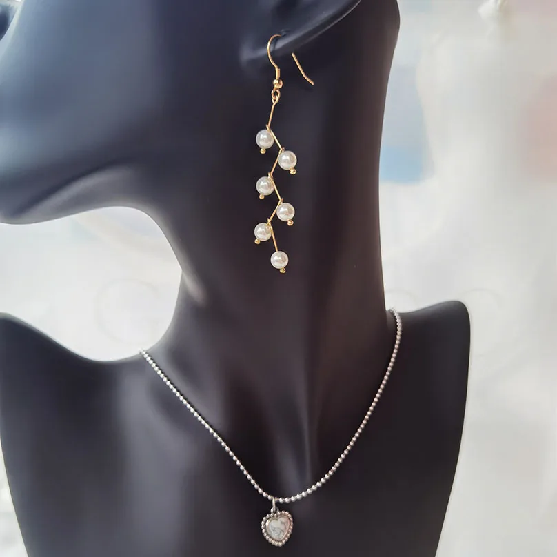 

RAINBOW HOOP Korean Style 2021 New 100% 925 Sterling Silver Pearl Pendant Earrings Heart Necklaces For Women Fine Jewelry