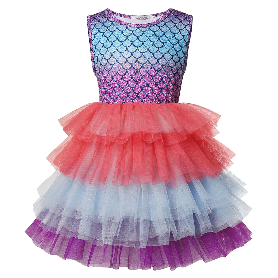 Girls Summer Dresses Sleevess Ruffle Floral TUTU Dress Kids Baby Princess Birthday Gift Dot Tulle Costume | Детская одежда и обувь