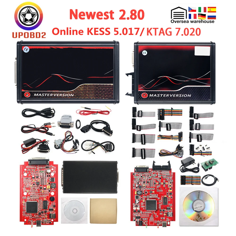 Полный комплект онлайн KESS 5 017 2 80 ECM Titanium V7.020 25 с 4 светодиодами OBD2 менеджер Тюнинг