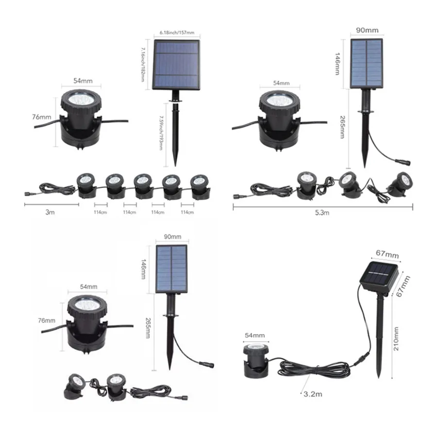 Thrisdar подводный светильник на солнечной батарее водонепроницаемый IP68 RGB