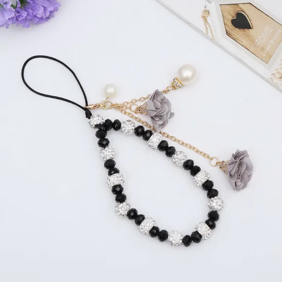 

2021 Short Fashion Crystal Cell Phone Lanyard Simple Creative Pendant Flower For Unisex