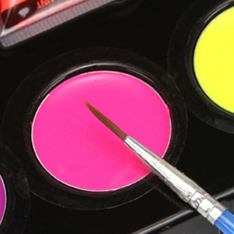 

Non-toxic Body Face Makeup Cosplay Water Soluble Pigment with Brush Halloween Party Drawing Paint