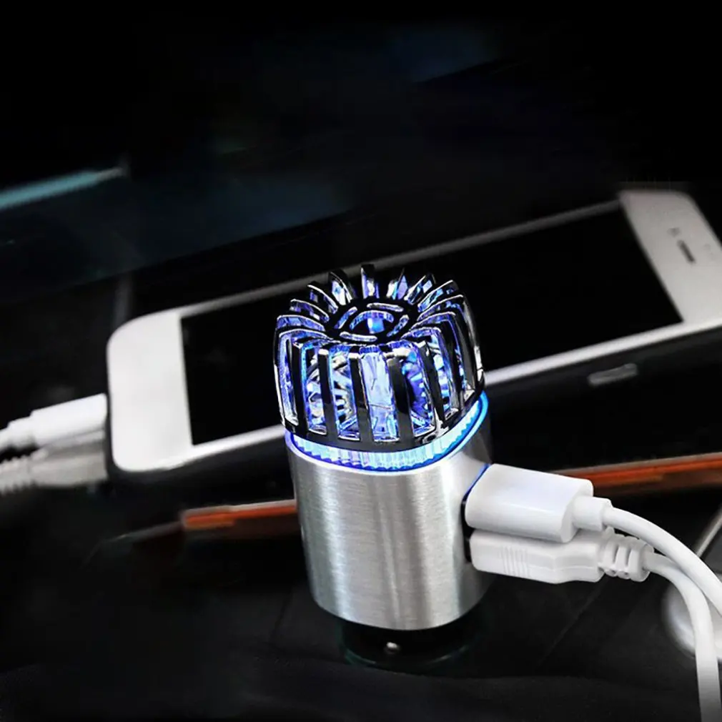 

Car Air Purifier Ionizer Purifier with Dual USB Charger and Ionic Air Freshener Air Cleaner portable