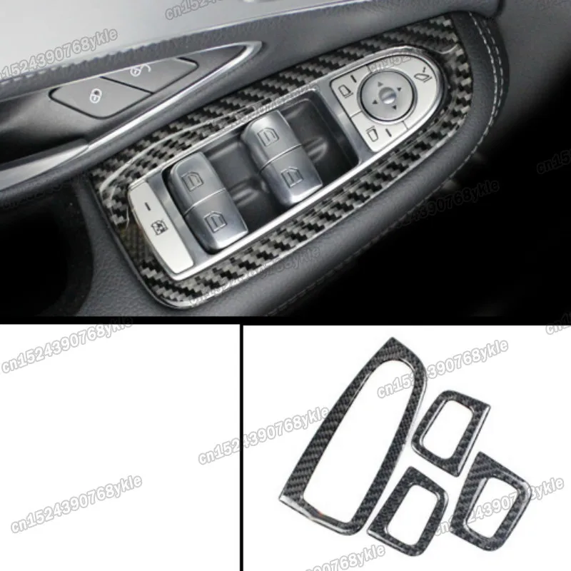 

carbon fiber car window switch control panel trims for mercedes benz c class w205 2015 2016 2017 2018 2019 2020 2021 c200 c300