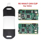 Лучший для Rena-ult-can Clip V211 полный чип CYPRESS AN2131QC OBD2 считыватель кодов Сканер подходит для Ren Renault диагностический инструмент