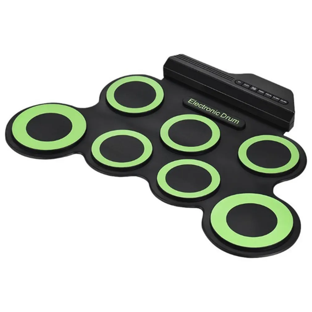 Портативный электронный цифровой USB 7 колодки рулон барабана набор силиконовые