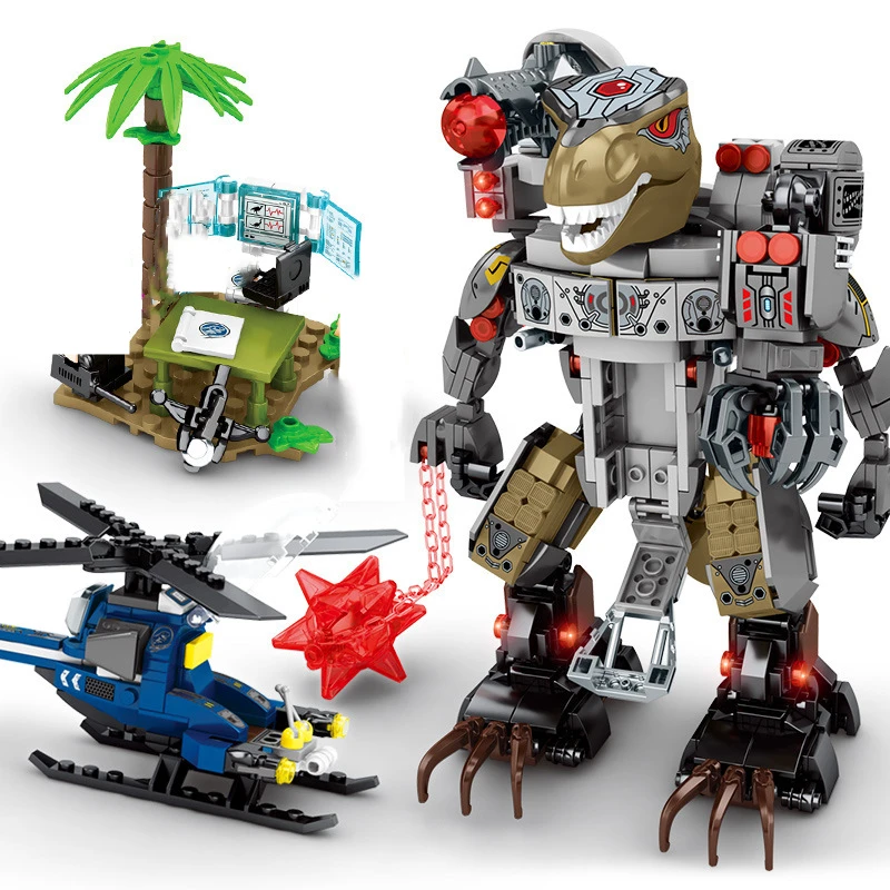 

Jurassic Park World Refit Technical Mechanical Dinosaur Tyrannosaurus Rex Model Building Blocks Kits Assemble Bricks Kids Toys