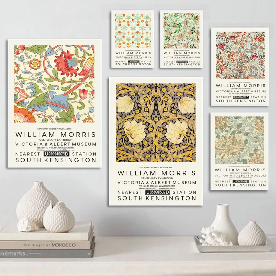 

Flower Abstract Vintage Boho Wall Art Canvas Painting Nordic William Morris Posters And Prints Wall Pictures Living Room Decor