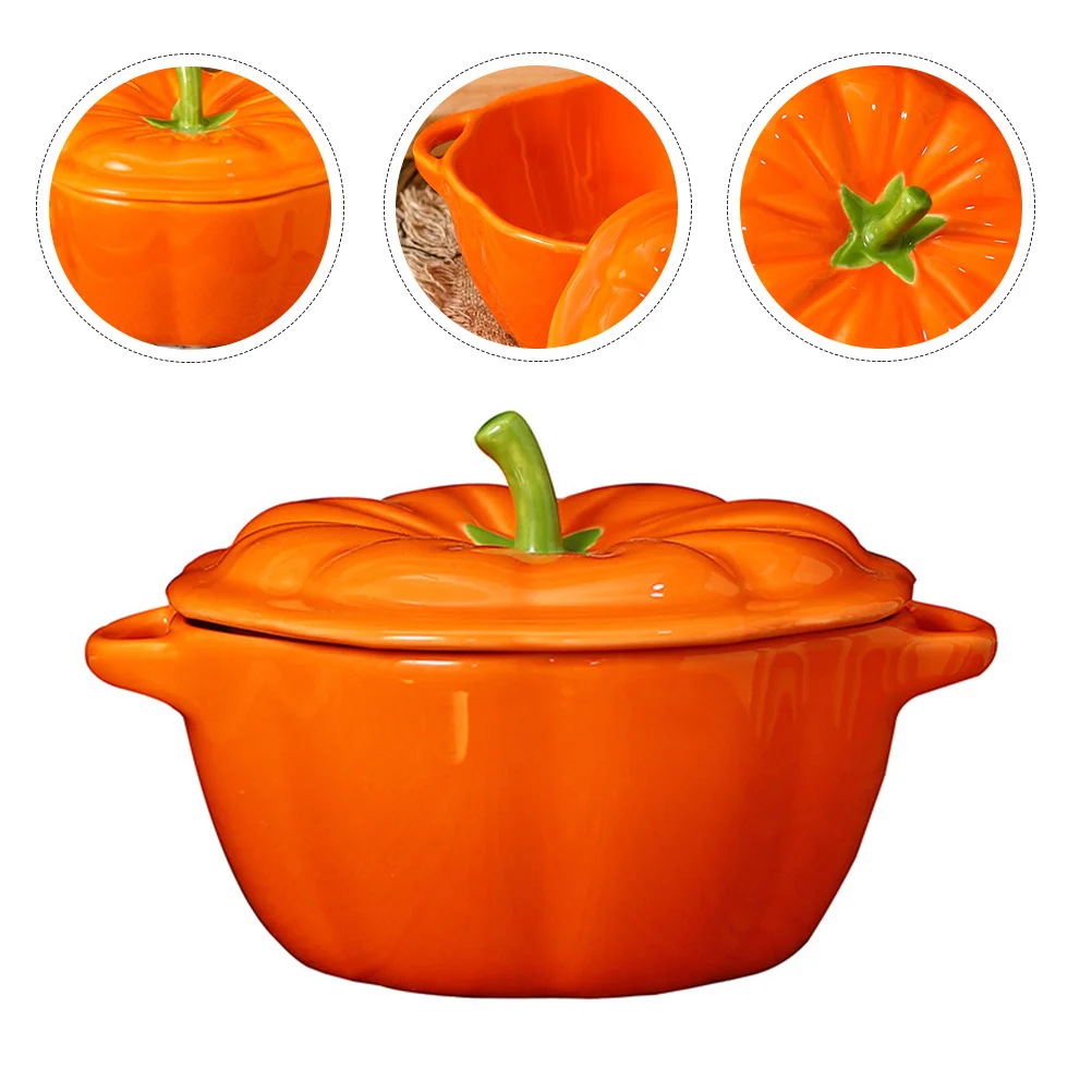 

1pc Delicate Pumpkin Bowl Pumpkin Soup Bowl Creative Food Bowl Ceramics Bowl