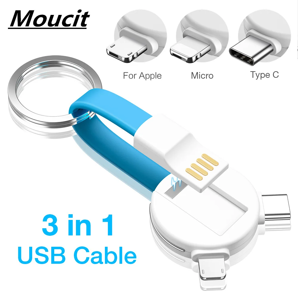Кабель Moucit 3 в 1 Micro Usb кабель Tyep C Шнур для iphone зарядное устройство данных зарядный