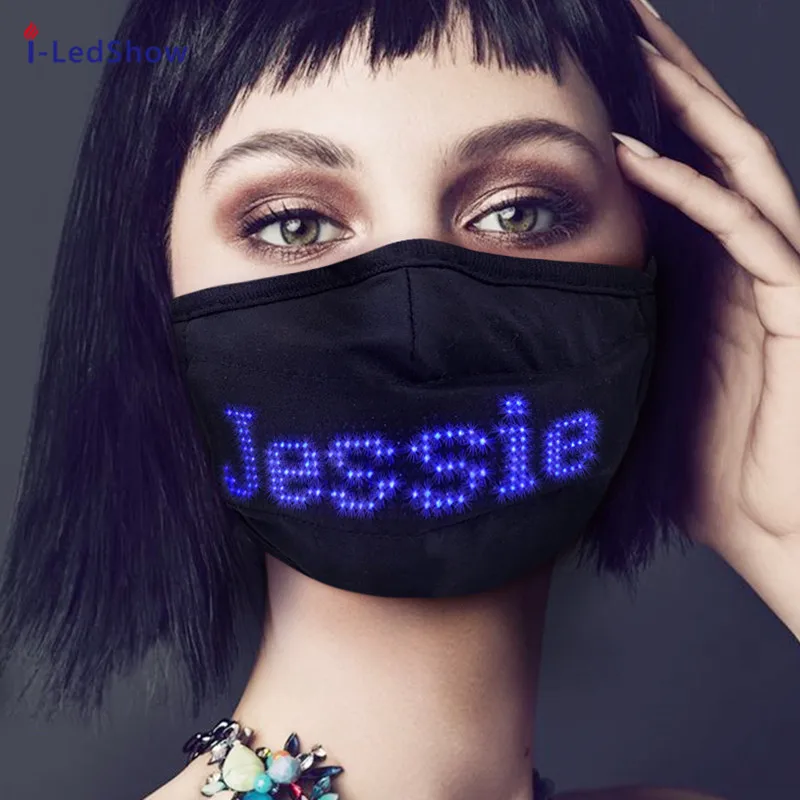 Bluetooth APP управление светодиодный маска Programmalbe сообщение маски для лица зарядка