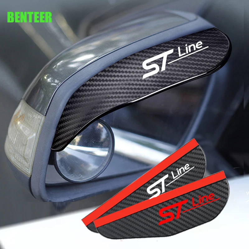 2 шт. ST STline чехол для зеркала заднего вида из углеродного волокна Ford Fiesta Mondeo Fusion