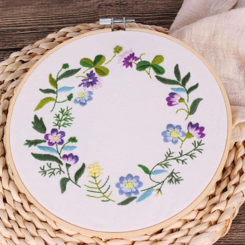 17 DIY Вышивка растения вишня дерево ручная работа рукоделие для начинающих Набор для вышивки крестом ленточная живопись вышивка обруч домашний декор - Цвет: 17