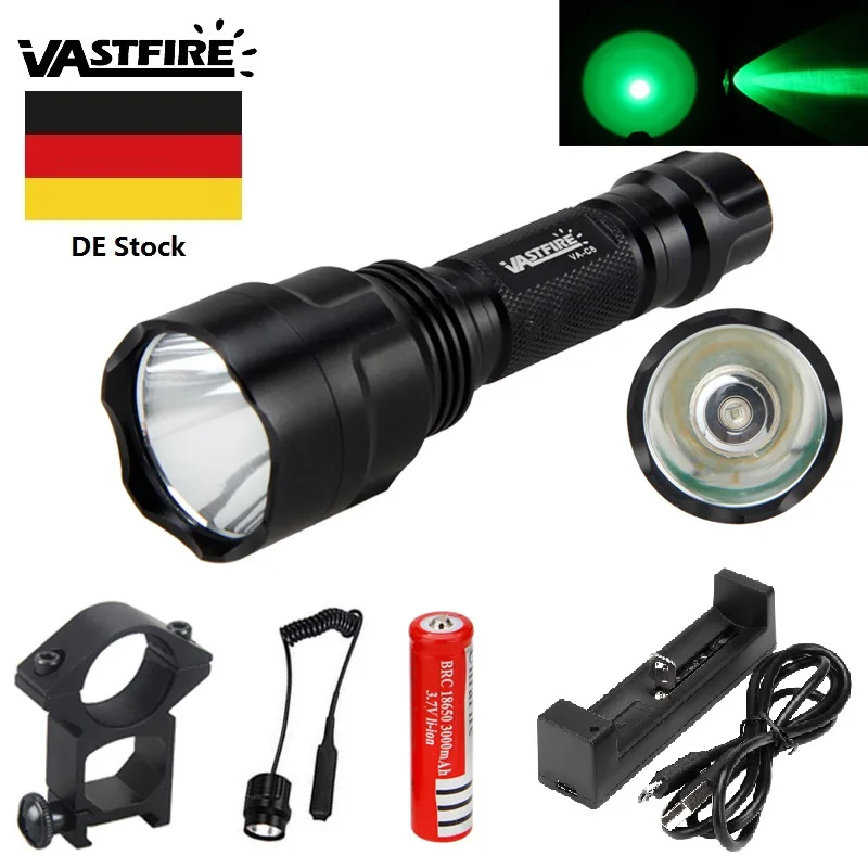 Светодиодный фонарик C8 1 режим освещения зеленый свет светодиодный для ночной