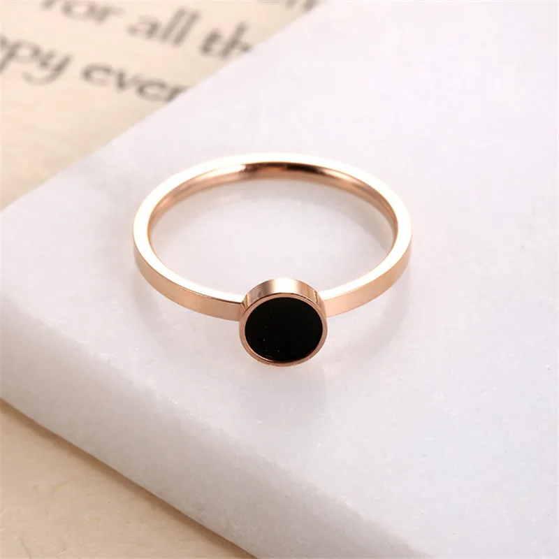 

Stainless Steel Round Ring For Woman Big Brand Not Change Color 18k Male thin Ring Female
