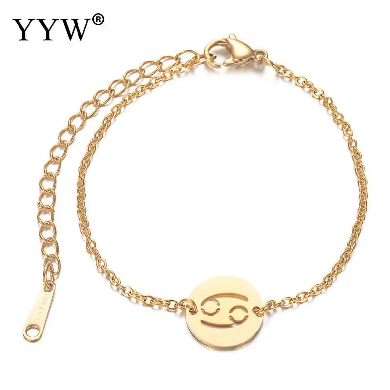 2 нити/партия женские браслеты золотого цвета из нержавеющей стали | Украшения и