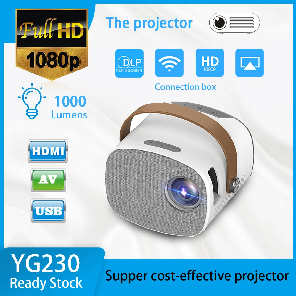 YG230 Basic Version Mini Portable 640*480 Pixel Full HD 1080P Support 100'' Display Home Theater Video Movie Projector