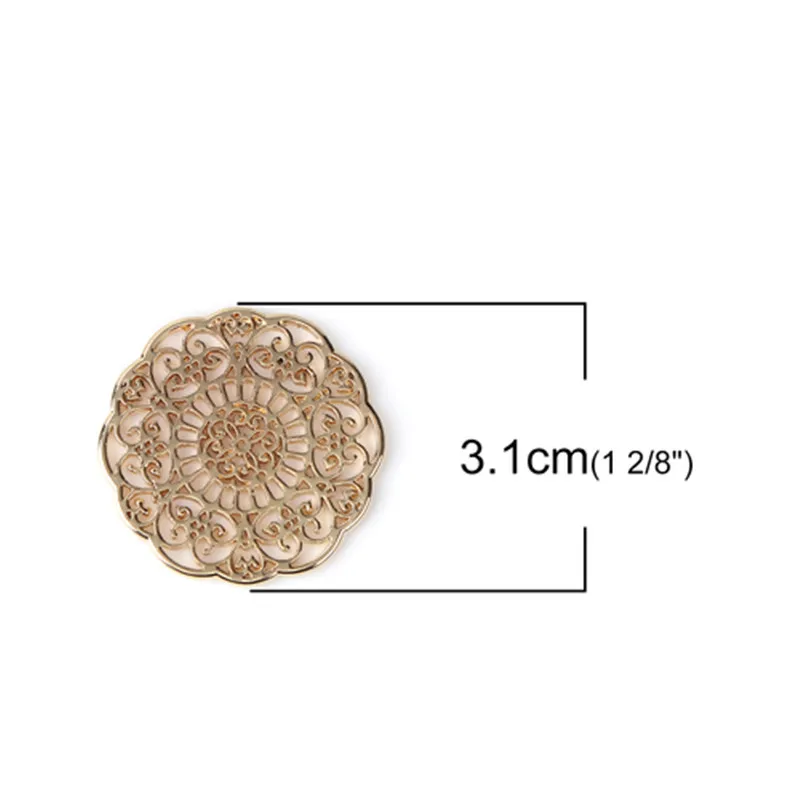 Соединители DoreenBeads из сплава цинка филигранные подвески с позолотой в виде