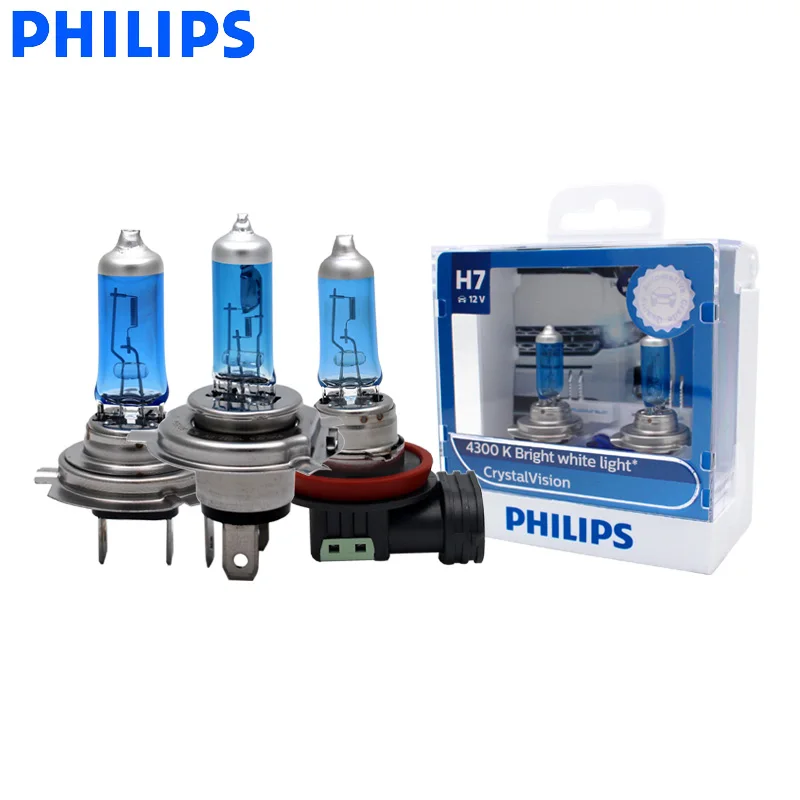 Philips H1 H4 H7 H11 9005 9006 12 В Кристальное видение 4300K яркий белый светильник