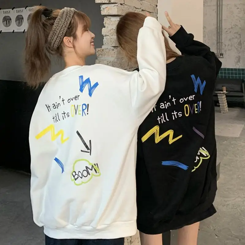 Женская толстовка новинка 2020 Корейский Осенний Повседневный Свободный пуловер с