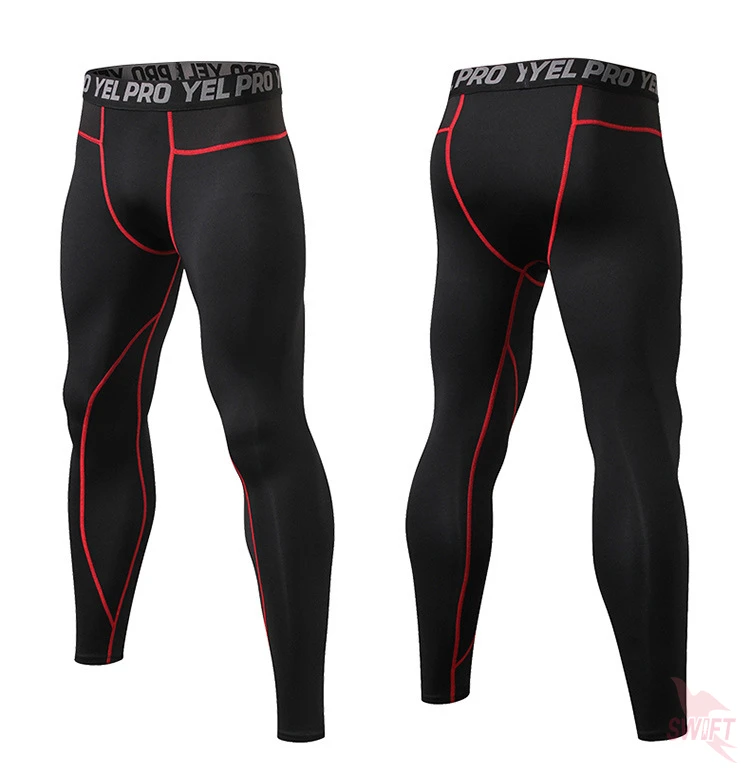 Quick Dry Running Compression Pants Tights Men Breathable Mesh Patchwork Sports Leggings Fitness Sportswear Gym Skinny Trousers