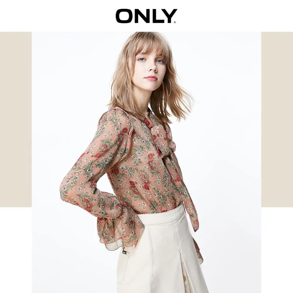 Женская шифоновая рубашка с длинным рукавом и шнуровкой|Блузки| |