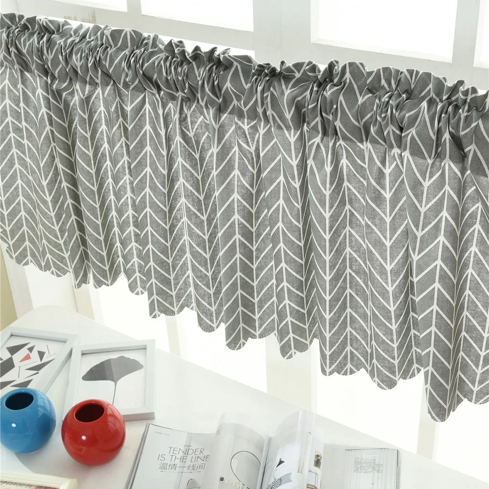 Затемняющие оконные шторы Valance в полоску Короткие полупрозрачные s образные