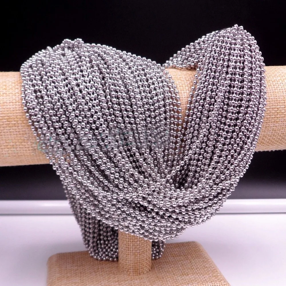 100 шт./лот высокое качество шариковое ожерелье из нержавеющей стали круглые бусы