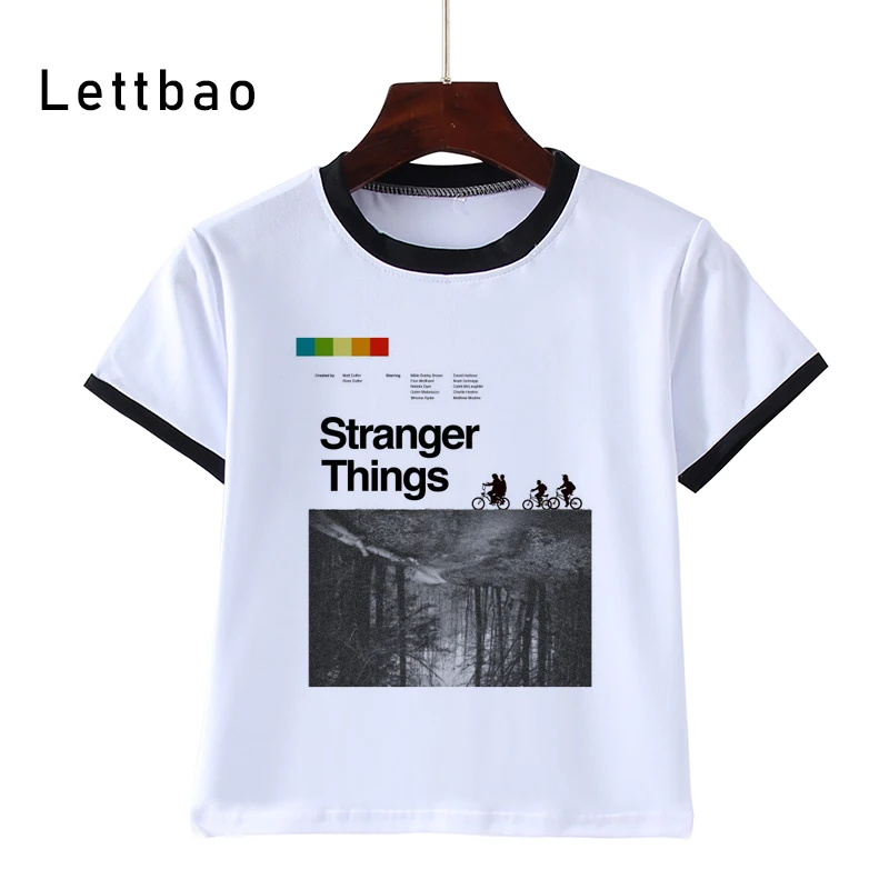 Короткие рукава для детей фyтбoлкa т до oбрaзный вырeз странные вещи маленьких