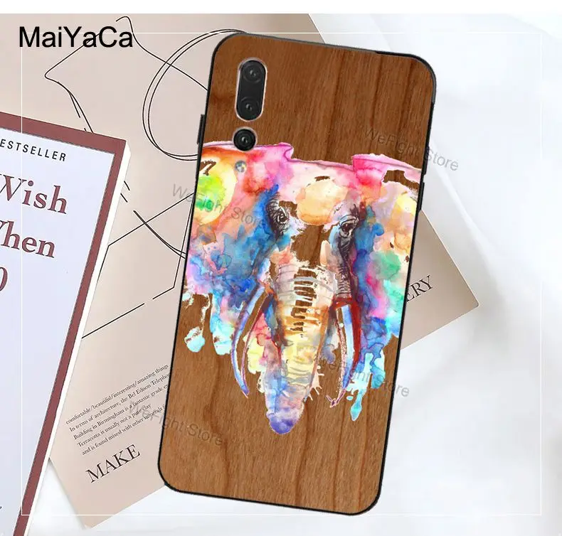 Чехол MaiYaCa с принтом животных из натурального бамбука и дерева для Huawei Honor 7A Pro 7C 10i