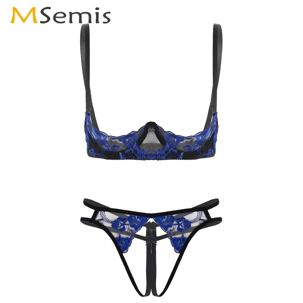

Женское кружевное нижнее белье с вышивкой, семейный микро комплект нижнего белья, порно, Прозрачное цветочное бикини, бюстгальтер с вырезам...