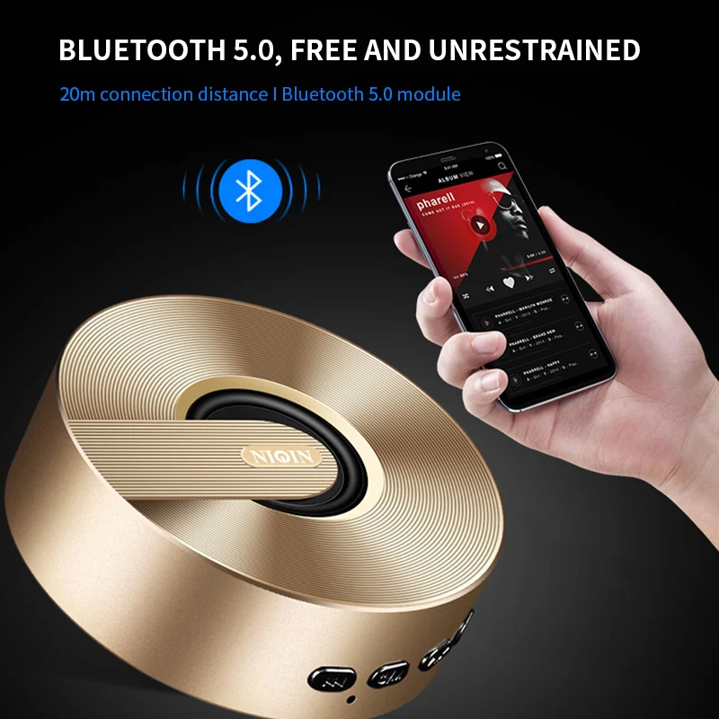 Беспроводной Bluetooth-динамик портативный мини-сабвуфер из стали для улицы с