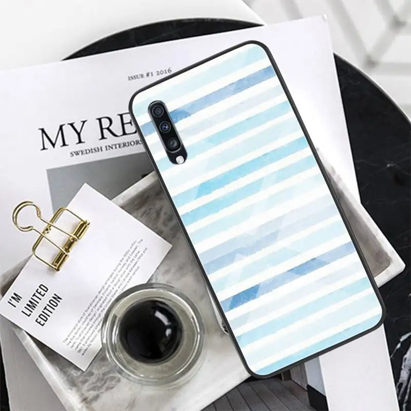 

Blue and White Stripes Phone Case Tempered Glass For XiaoMi 8SE 6 8lite MIX2S Note 3 Redmi Note 7 5 4 Redmi 6A 5Plus 4X