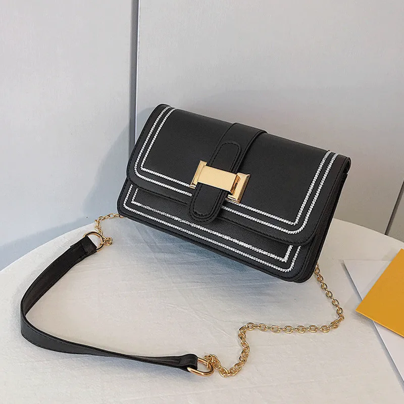 Женская маленькая сумка через плечо из искусственной кожи черная или белая с