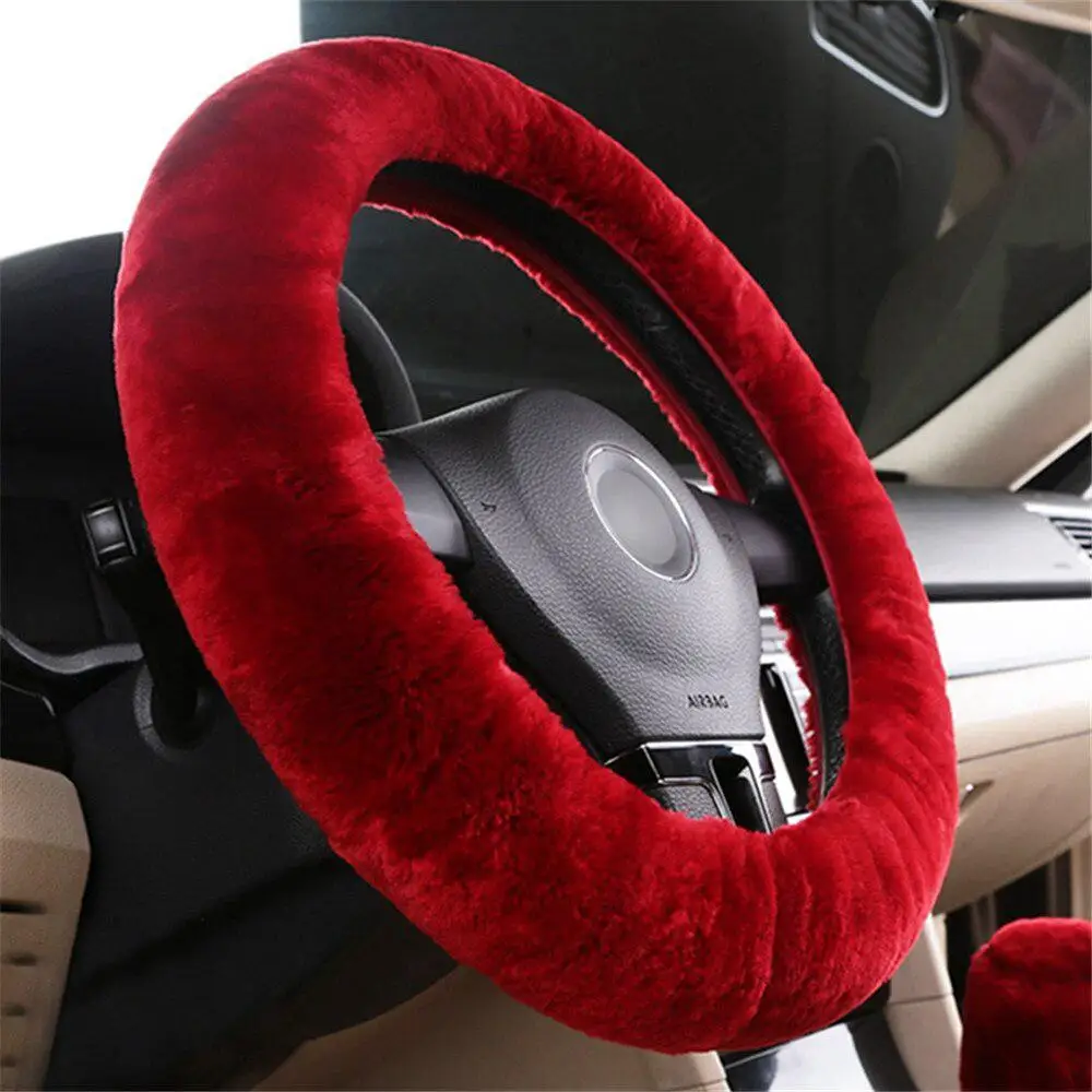 

Чехол рулевого колеса автомобиля из тика и шерсти мягкий чехол на рулевое колесо защитный чехол для салона автомобиля грузовика аксессуар ...