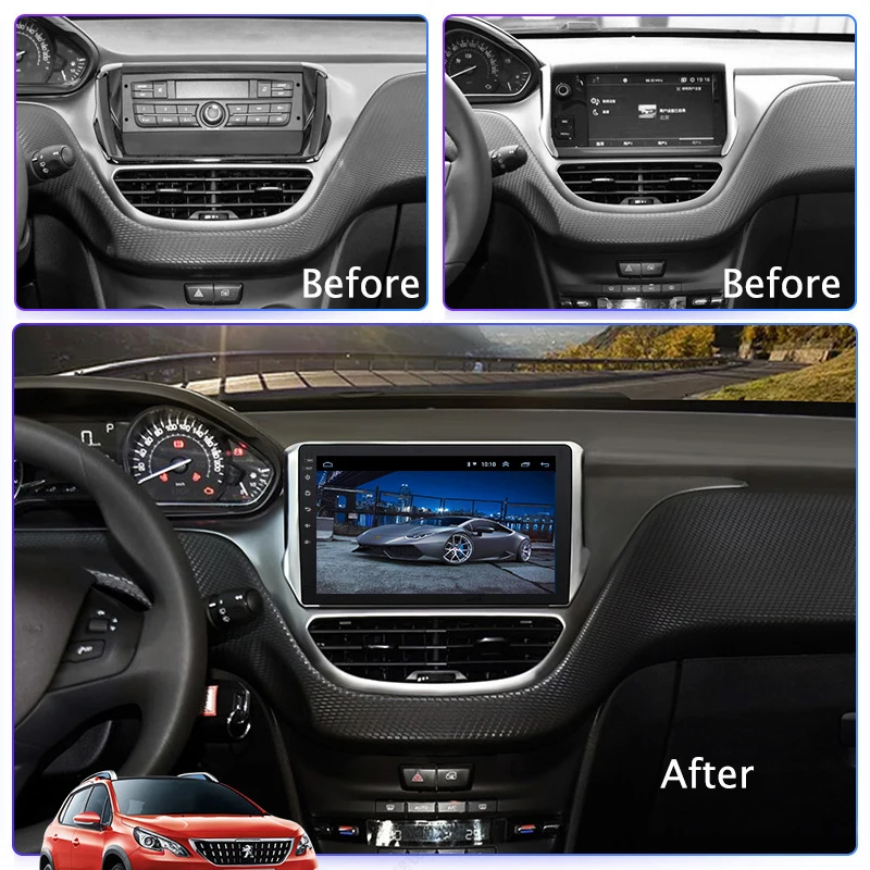 Автомобильный мультимедийный плеер с радио Android 10 0 GPS DSP экран для Peugeot 2008 2015 2018 DVD