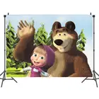 Цифровой фон для фотографий с изображением весны и медведя леса