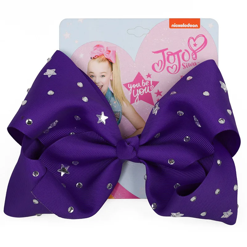 Заколка для волос Jojo Siwa ручной работы с бантом крупная лента модные аксессуары