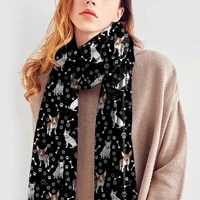cute bull terrier scarf 3d printed imitation cashmere scarf autumn and winter thickening warm shawl scarf