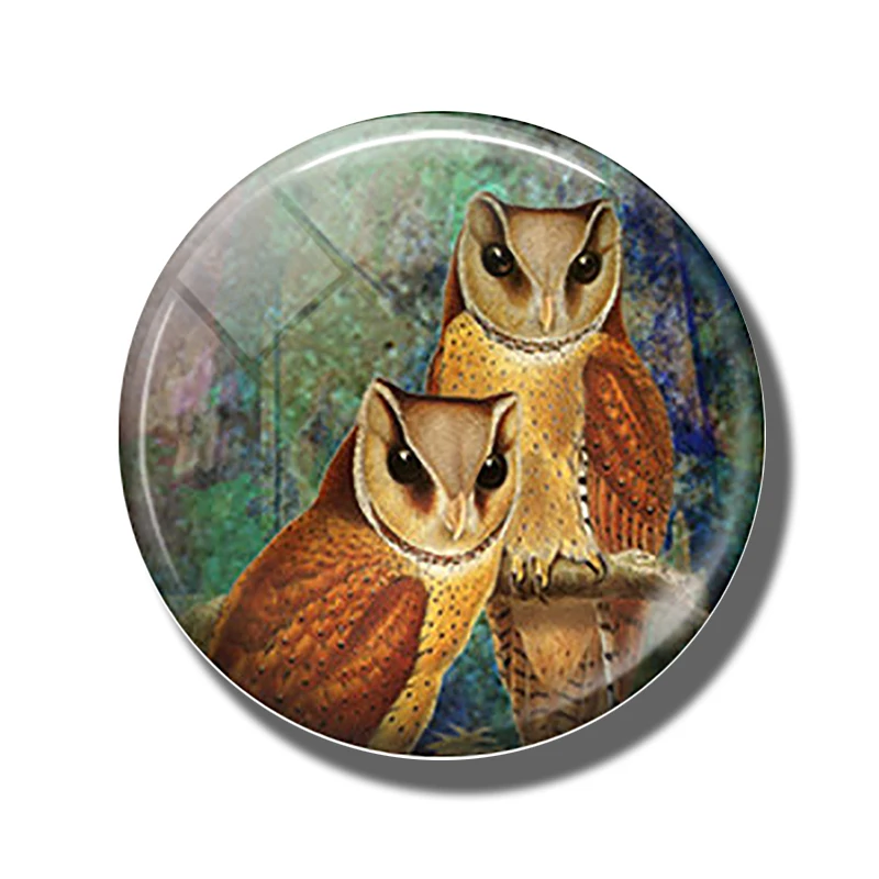 PACK OF 1 Петух Сова овца слон Павлин лошадь магниты на холодильник для детей 30 мм стеклянные круглые магнитные наклейки Животные декоративный холодильник - Цвет: PACK OF 1